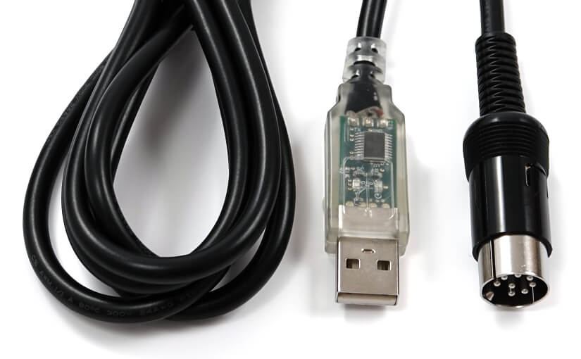 USB-Kabel für Waagen von A&D mit DIN-Buchse (rund, 8-polig)